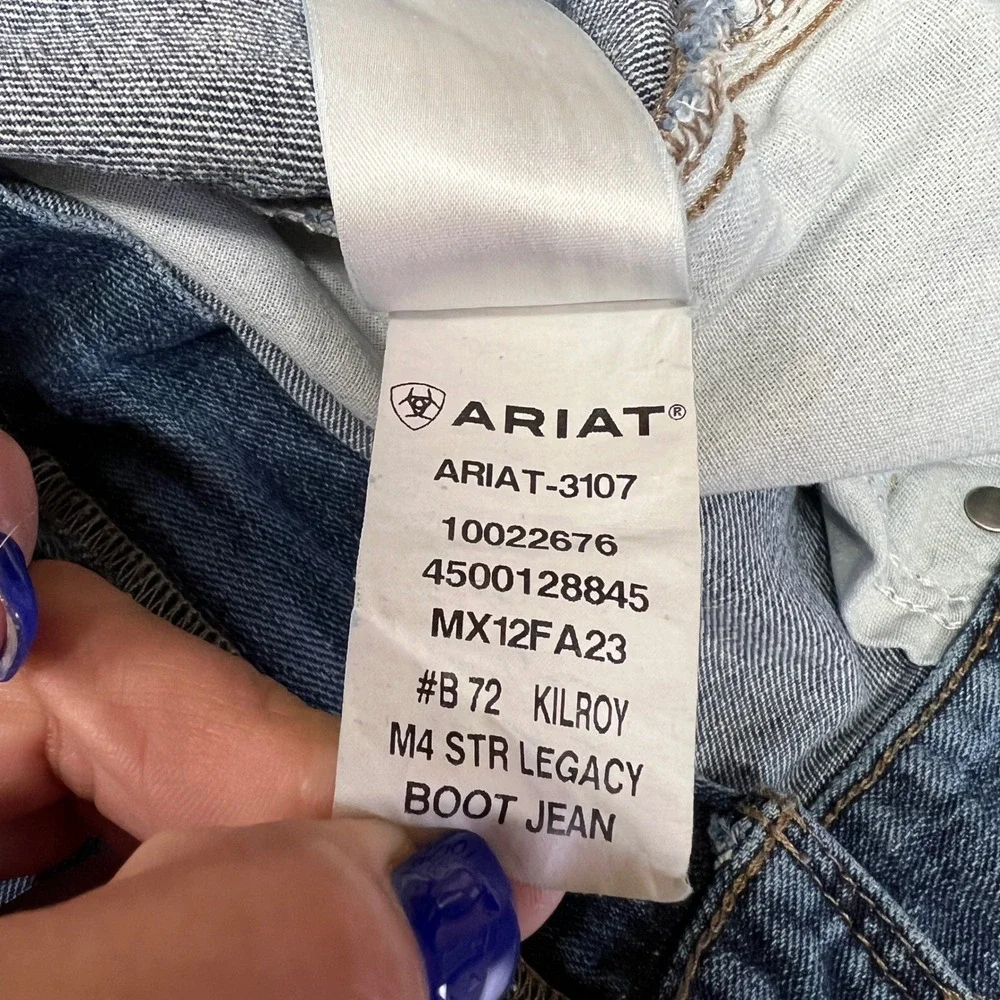 Ariat Legacy M4 Jeans Men 42x32 Blue Denim Medium Wash Relaxed Boot Cut Kilroy